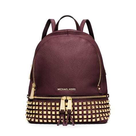 michael kors small studded leather backpack|Michael Kors outlet backpacks.